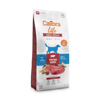 Calibra Dog Life Adult Medium Breed Fresh Beef kutyatáp 12+2,5 kg ajándék
